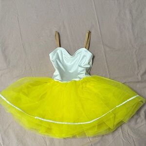 Weissman Yellow and White Dance Costume Sz 4/5